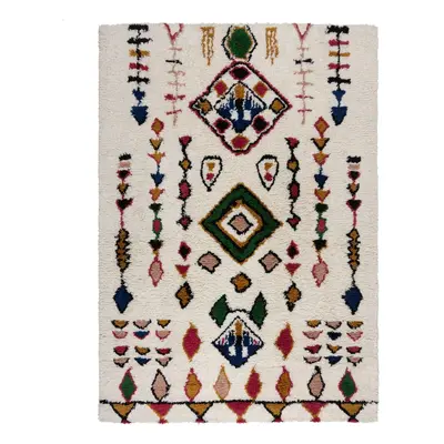 Krémszínű kézi szövésű gyapjú szőnyeg 120x170 cm Moroccan Fes – Flair Rugs