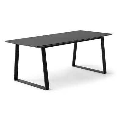 Fekete bővíthető étkezőasztal fekete asztallappal 100x210 cm Meza – Hammel Furniture