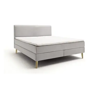 Világosszürke boxspring ágy 180x200 cm Greta – Meise Möbel