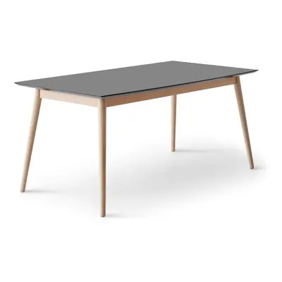 Antracitszürke-natúr színű bővíthető étkezőasztal 100x210 cm Meza – Hammel Furniture