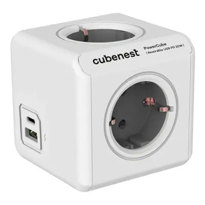 Elosztó 13 cm PowerCube ReWirable USB Schuko – Cubenest