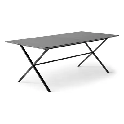 Fekete bővíthető étkezőasztal fekete asztallappal 100x210 cm Meza – Hammel Furniture