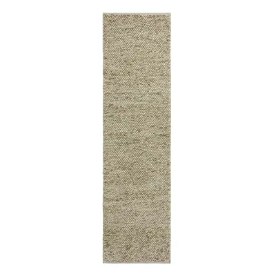 Khaki kézi szövésű gyapjúkeverék futószőnyeg 60x230 cm Minerals – Flair Rugs