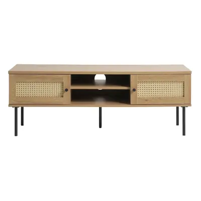 Natúr színű TV-állvány tölgyfa dekorral 120x43 cm Pensacola – Unique Furniture