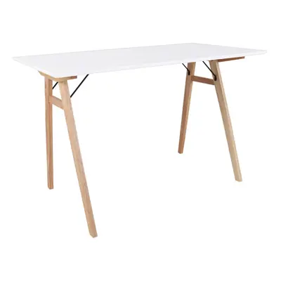 Vojens Desk fehér asztal barna lábakkal, hosszúság 120 cm - House Nordic