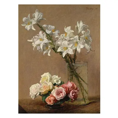 Henri Fantin-Latour - A Virágok és gyümölcsök című festmény másolata, 45 x 100 cm