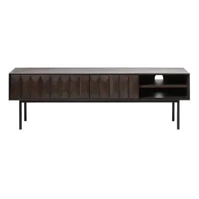 Fekete TV-állvány 160x50 cm Latina – Unique Furniture