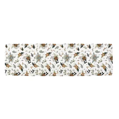 Pamut asztali futó karácsonyi mintával 40x140 cm Festive Flowers – Butter Kings