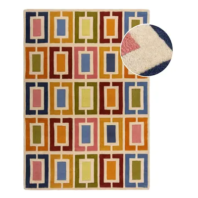 Kézi szövésű gyapjú szőnyeg 80x150 cm Retro Blocks – Flair Rugs