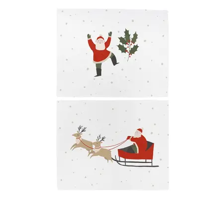 Textil tányéralátét szett karácsonyi mintával, 2 db-os 35x47 cm Happy Santa – Butter Kings