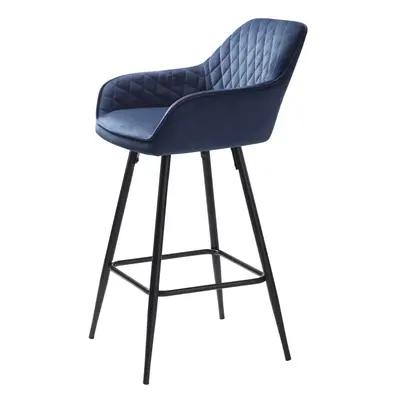 Kék bársony bárszék (ülésmagasság 67 cm) Milton – Unique Furniture