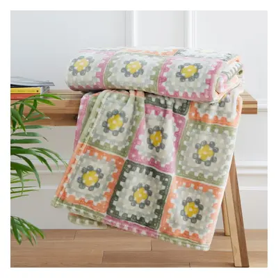 Mikroplüss takaró 130x170 cm Crochet Print Cosy – Catherine Lansfield