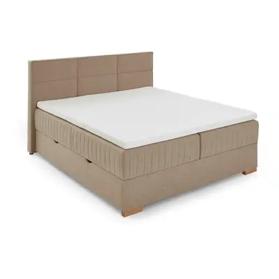 Bézs ágyneműtartós boxspring ágy 160x200 cm Tambo – Meise Möbel