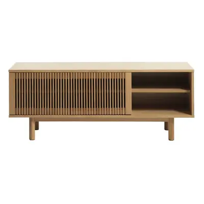 Natúr színű TV-állvány tölgyfa dekorral 143x55 cm Tiber – Unique Furniture