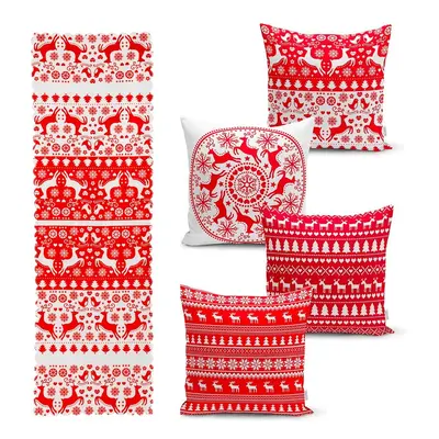 Christmas 4 db karácsonyi párnahuzat és asztali futó szett - Minimalist Cushion Covers