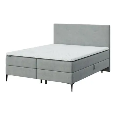 Szürke ágyneműtartós boxspring ágy 160x200 cm Bufo – MESONICA