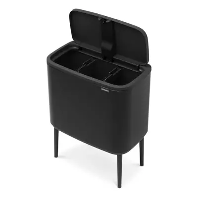 Matt fekete acél érintésre nyíló szelektív szemetes 33 l Bo Touch Bin – Brabantia