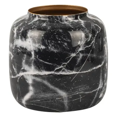 Marble fekete-fehér vas váza, magasság 19,5 cm - PT LIVING