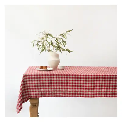 Len asztalterítő 140x140 cm Red Gingham – Linen Tales