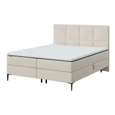 Bézs ágyneműtartós boxspring ágy 180x200 cm Bufo – MESONICA