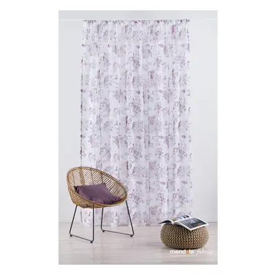 Fehér-lila átlátszó függöny 300x260 cm Elsa – Mendola Fabrics