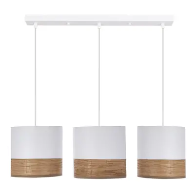 Fehér függőlámpa textil-furnér búrával ø 15 cm Bianco – Candellux Lighting