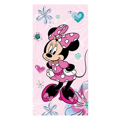 Rózsaszín pamut gyerek fürdőlepedő 70x140 cm Minnie – Jerry Fabrics