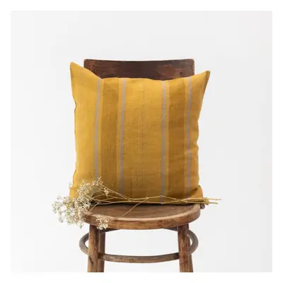 Len párnahuzat 50x50 cm Amber Bronze Stripes – Linen Tales