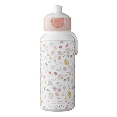 Fehér-világos rózsaszín gyerek ivópalack 400 ml Flowers & butterflies – Mepal