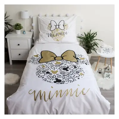 Egyszemélyes pamut gyerek ágyneműhuzat 140x200 cm Minnie Gold – Jerry Fabrics