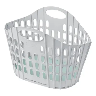 Flat Folding Laundry Basket szürke-zöld összecsukható szennyeskosár - Addis