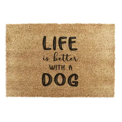 Kókuszrost lábtörlő 60x90 cm Life Is Better With a Dog – Artsy Doormats