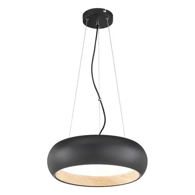 Fekete LED dimmelhető függőlámpa fém búrával ø 40 cm Wood – Fischer & Honsel