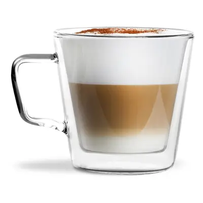 Üveg bögre szett 2 db-os cappucinóhoz-duplafalú 350 ml – Vialli Design