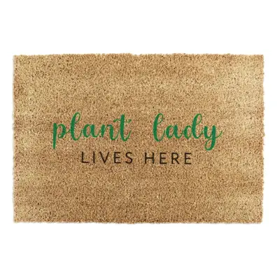 Kókuszrost lábtörlő 40x60 cm Plant Lady Lives Here – Artsy Doormats