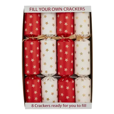 Karácsonyi cracker szett 8 db-os Cream & Red Stars – Robin Reed