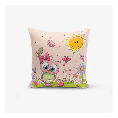 Gyerek párnahuzat 43x43 cm Pink Owl – Mila Home