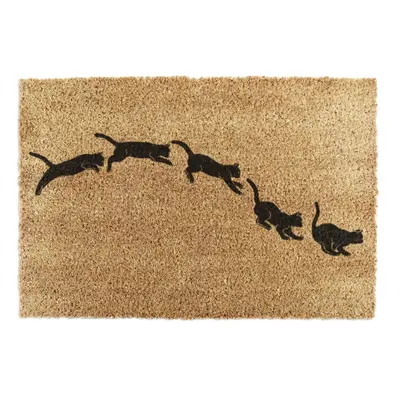 Kókuszrost lábtörlő 40x60 cm Jumping Cats – Artsy Doormats