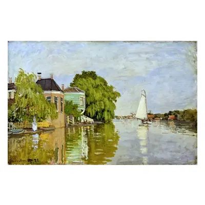 Claude Monet - Houses on the Achterzaan kép másolat, 90 x 60 cm