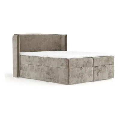 Bézs ágyneműtartós boxspring ágy 200x200 cm Passion – Maison de Rêve