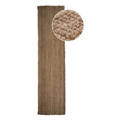 Natúr színű kézi szövésű juta futószőnyeg 60x300 cm Jute Boucle – Flair Rugs