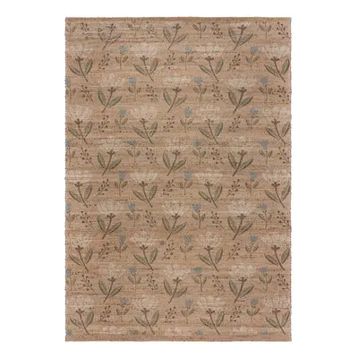 Natúr színű kézi szövésű jutakeverék szőnyeg 200x290 cm Ariana Jute Floral – Flair Rugs