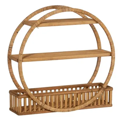 Natúr színű többszintes rattan fali polc 45,5 cm – Ixia