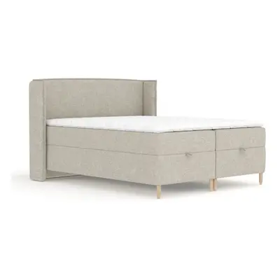 Világosszürke ágyneműtartós boxspring ágy 180x200 cm Monpelli – Maison de Rêve