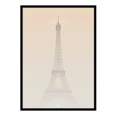 Keretezett poszter 50x70 cm Paris Eiffel Tower – Malerifabrikken