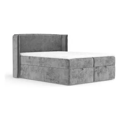 Szürke ágyneműtartós boxspring ágy 200x200 cm Passion – Maison de Rêve