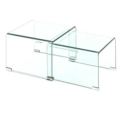 Üveg dohányzóasztal szett 2 db-os 44.5x49 cm Cristal – Tomasucci