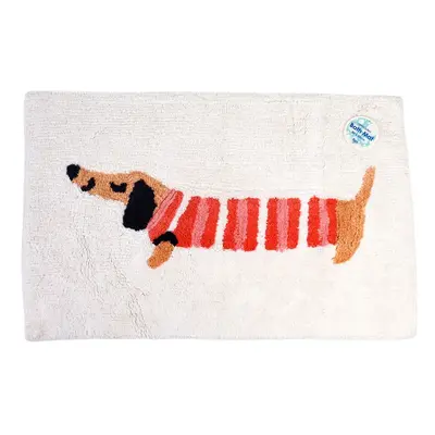 Piros-fehér fürdőszobai kilépő 83x52,5 cm Sausage Dog – Rex London