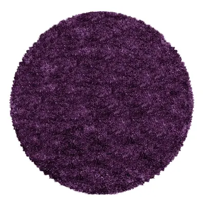 Sötétlila kerek szőnyeg ø 160 cm Fluffy – Ayyildiz Carpets