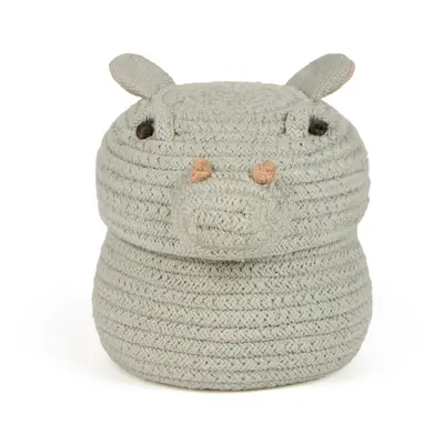 Világoskék textil játéktároló kosár ø 15x15 cm Mini Henry the Hippo – Lorena Canals